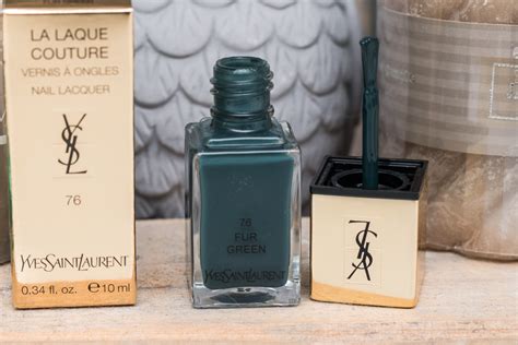 yves saint laurent la laque couture n 76 fur green|la laque couture long wear.